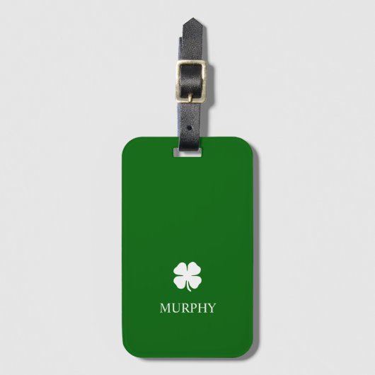 Geluksvierbladklaver Groen Iers Bagagelabel (Voorkant (verticaal))