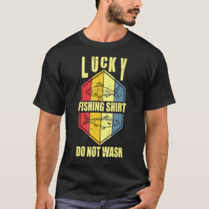 Geluksvissen Niet wassen Visser Vaderdag T-shirt