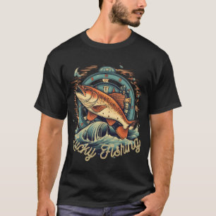 Geluksvisvangst vissen t-shirt