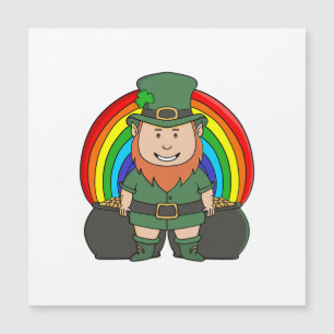 Geluksvlinderman met regenboogpot met goud