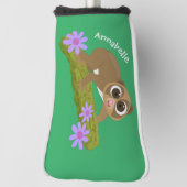 Geluksvochtige langzaam-loris op de cartoon van ee golfheadcover (Draai 90)
