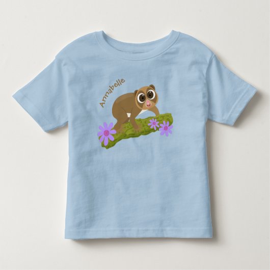 Geluksvochtige langzaam-loris op de cartoon van ee kinder shirts (Voorkant)