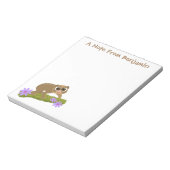 Geluksvochtige langzaam-loris op de cartoon van ee notitieblok (Linkerzijde)