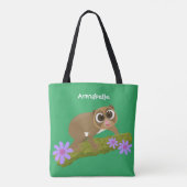Geluksvochtige langzaam-loris op de cartoon van ee tote bag (Achterkant)