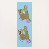 Geluksvochtige langzaam-loris op de cartoon van ee yogamat (Achterkant)