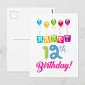 Geluksvogel, 12 jaar! briefkaart (Voorkant / Achterkant)