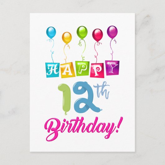 Geluksvogel, 12 jaar! briefkaart (Voorkant)