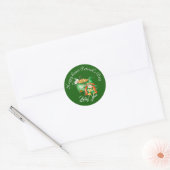 Geluksvogel Dwerg Sint-Patricksdag Pot Met Goud Ronde Sticker (Envelop)