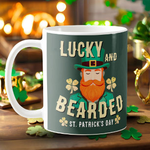 Geluksvogel en Baardige St. Patrick's Dag Kabouter Koffiemok