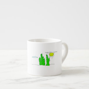 Geluksvogel Groene Cactus Espresso Koffiemok Kop