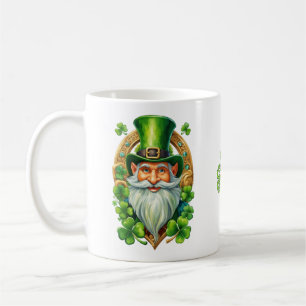 Geluksvogel Ierse Leprechaun Hoefijzer en Klaver Koffiemok