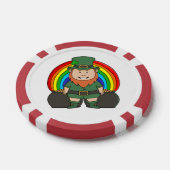 Geluksvogel Leprechaun met Regenboog Pot van Goud Poker Chips (Enkel)