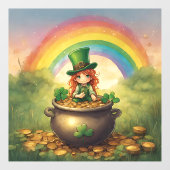 Geluksvogel Leprechaun Raamsticker (Vel)