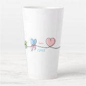 geluksvogel ( liefde is koffie ) latte mok (Voorkant)