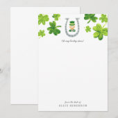 Geluksvriendelijke Leprechaun Notitiekaartje (Voorkant / Achterkant)