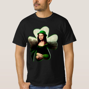 Geluksvrouwe Mona Lisa St. Patrick's Day T-shirt