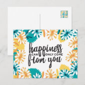 Gelukswachtrijen met blokpatroon briefkaart (Voorkant / Achterkant)