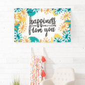 Gelukswachtrijen met blokpatroon spandoek (Insitu)