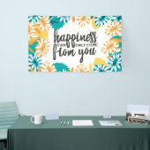 Gelukswachtrijen met blokpatroon spandoek (Beurs)