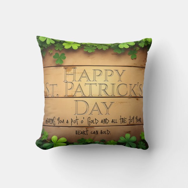 Gelukswensen voor St. Patrick's Day 🍀 Kussen (Voorkant)