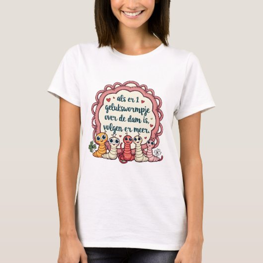 Gelukswormpjes - Wormwormen T-shirt (Voorkant)