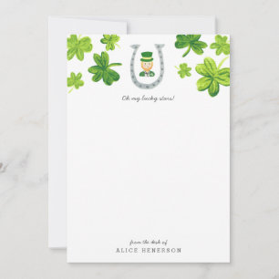Gelukszoekende Leprechaun Notitiekaartje