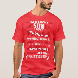 Gelukszoon van lasser mam trots lasser t Shirten v T-shirt