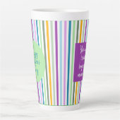 Gelukte strepen multikleurige Moederdag Latte Mok (Voorkant)