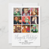 Gelukwaadste Feestdagen Gray Script Photo Collage Feestdagenkaart (Voorkant)