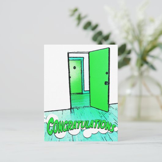 gelukwensen aan de komiek condo briefkaart (Staand voorkant)