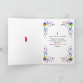 Gelukwensen, Abstracte bloemen-Levendige Kleuren Kaart (Binnen)