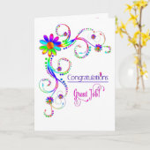 Gelukwensen, Abstracte bloemen-Levendige Kleuren Kaart (Gele Bloem)