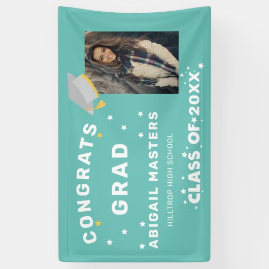 gelukwensen afstudeerder sterren fotoparty banner (Verticaal)