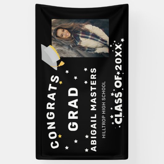 gelukwensen afstudeerder sterren fotoparty banner (Verticaal)