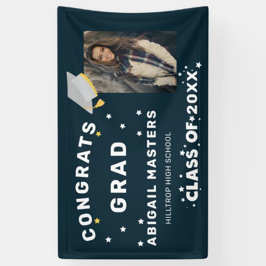 gelukwensen afstudeerder sterren fotoparty banner (Verticaal)