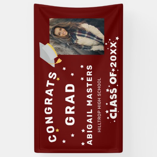 gelukwensen afstudeerder sterren fotoparty banner (Verticaal)