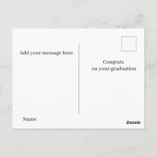 gelukwensen afstuderen boodschap briefkaart (Achterkant)