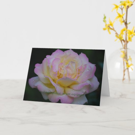 Gelukwensen bij het uw verloving kaart (Gele Bloem)