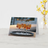 Gelukwensen Champagne aan onlangs Weds Kaart (Gele Bloem)