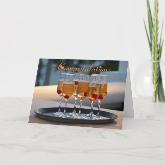 Gelukwensen Champagne aan onlangs Weds Kaart (Voorkant)
