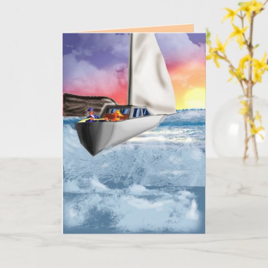 Gelukwensen!  De Reis van Bon! Kaart (Gele Bloem)