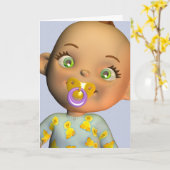 Gelukwensen een Mooi Baby Kaart (Gele Bloem)