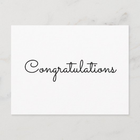 gelukwensen eenvoudige , minimale tekststijlkaart briefkaart (Voorkant)