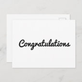 gelukwensen eenvoudige , minimale tekststijlkaart briefkaart (Voorkant / Achterkant)