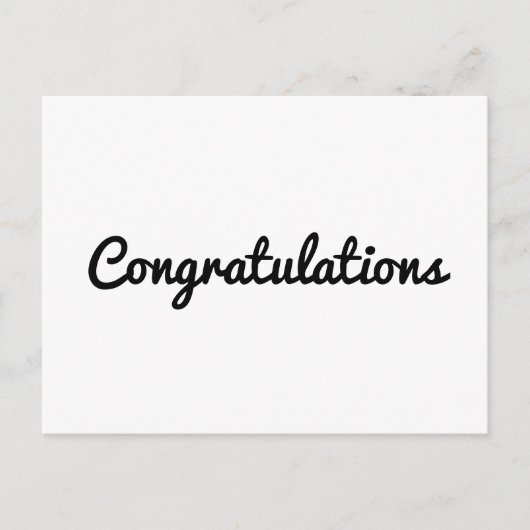 gelukwensen eenvoudige , minimale tekststijlkaart briefkaart (Voorkant)