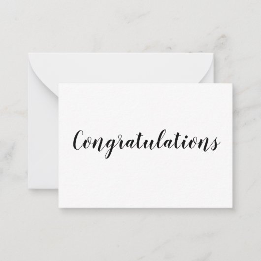 gelukwensen eenvoudige , minimale tekststijlkaart notitiekaartje (Voorkant)