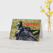 Gelukwensen, Frigatebirds in Liefde Kaart (Gele Bloem)