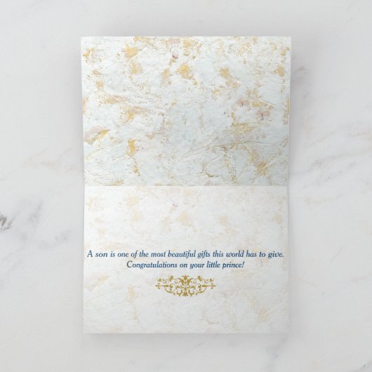 Gelukwensen| Koninklijke Prins Baby Shower Kaart (Binnen)