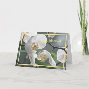 Gelukwensen met je pensioen Witte Orchideeën Elega Kaart