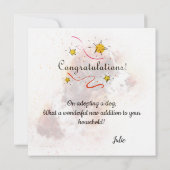 Gelukwensen met Nieuw Huisdier Hond Kaart (Achterkant)